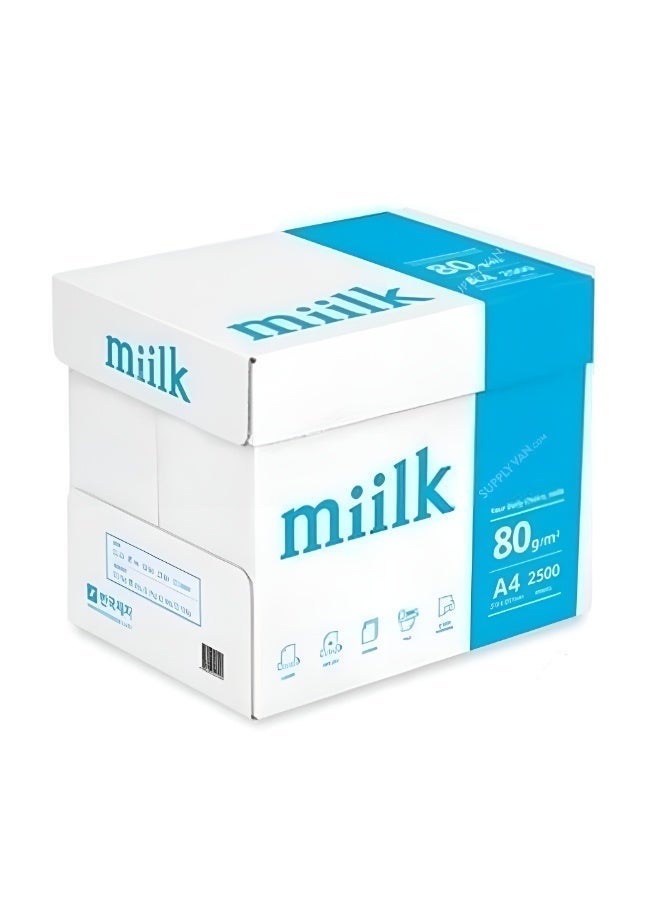 MIILK A4 Copy Paper – Miilk 80 GSM, 2500 Sheets (1 Carton) - Image 2